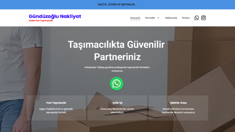 Nakliye Firmamıza Basic Web Sitesi