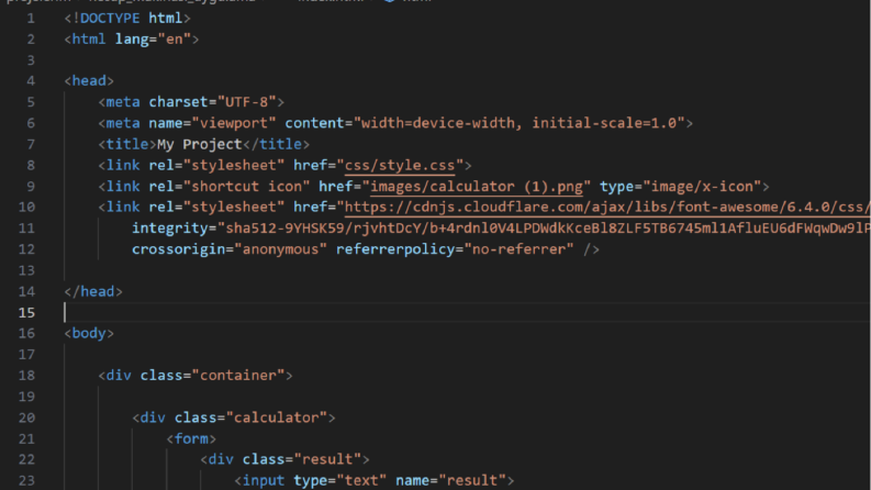 HTML ve CSS kodları