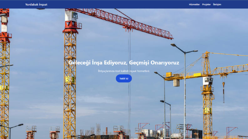 İnşaat portfolyo sitesi