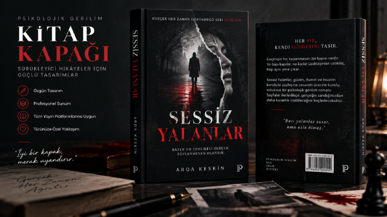 Sessiz Yalanlar – Psikolojik Gerilim Kitap Kapağı Tasarımı