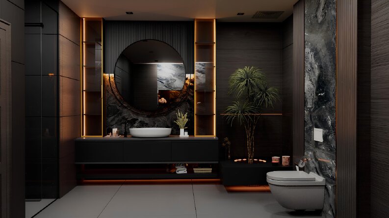 Luxury Black Bathroom Design 