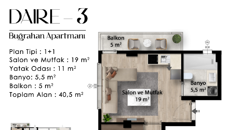 Bakırörgü Mimarlık - Kat Planı ve Daire Planı Görselleştirme