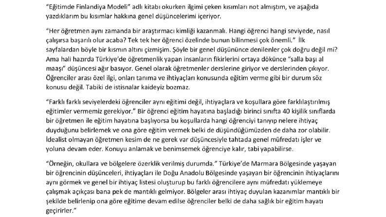 Eğitimde Finlandiya Modeli