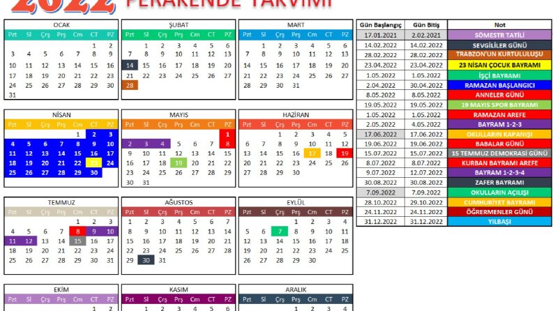 perakende takvimi