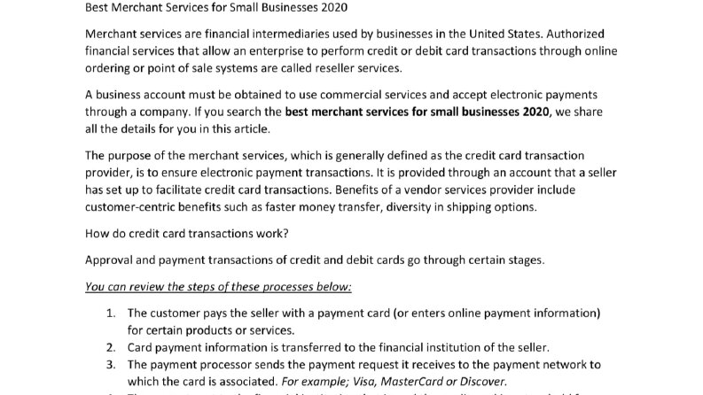Merchant Services for Small Businesses