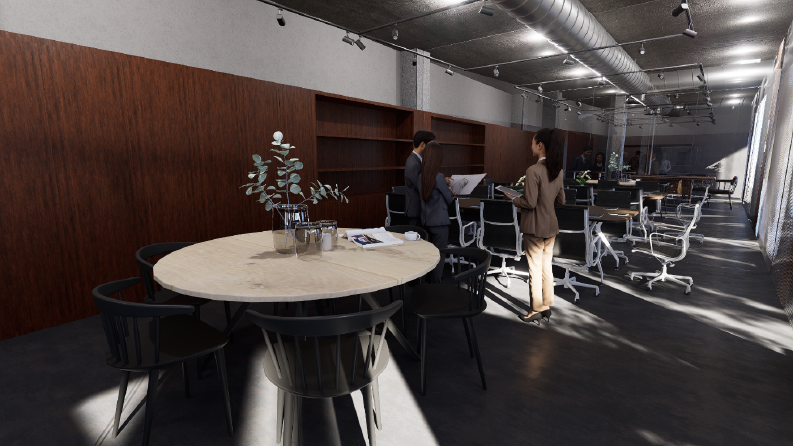 Kadıköyde bulunan bir kurumsal iletişim ofisinin renderları