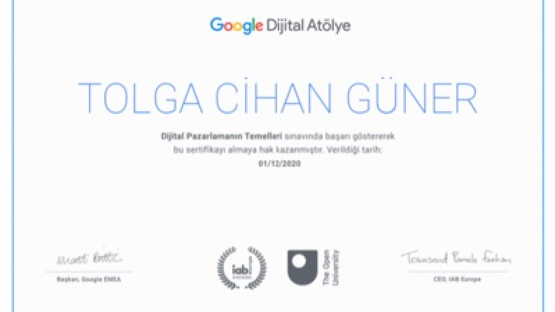 Dijital Pazarlamanın Temelleri Sertifikam