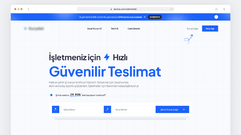 Kurye Çağır - Arayüz Tasarımı