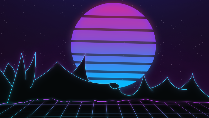 2D Game Retro Moon Background Art