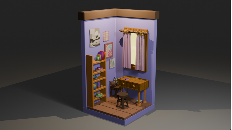 Low Poly Minimalist Oda Tasarımı