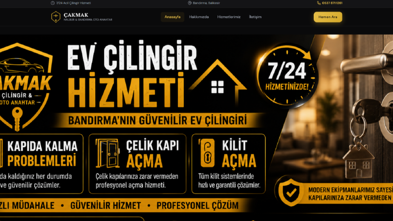 Çilingir kurumsal web sitesi