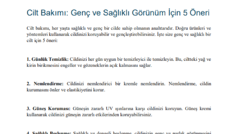 Cilt bakım ürünleri satan bir marka için yazdığım içerik