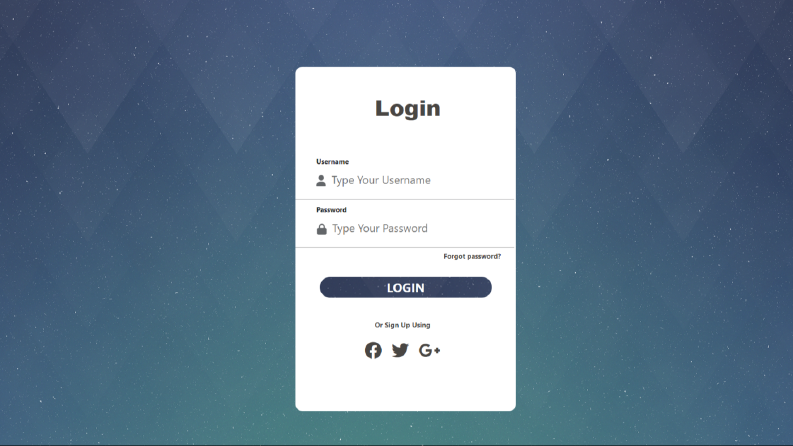 Tek sayfa login sayfası