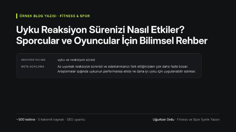 Uyku Reaksiyon Sürenizi Nasıl Etkiler? Bilimsel Rehber