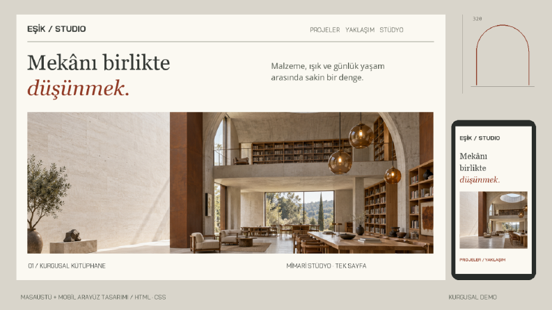 Eşik Studio — Mobil Uyumlu Web Arayüzü