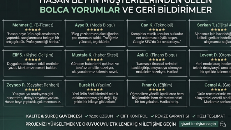 Müşteri yorumları