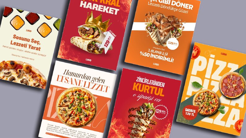 Restoran ve Fast Food Markaları İçin Sosyal Medya Tasarımlar