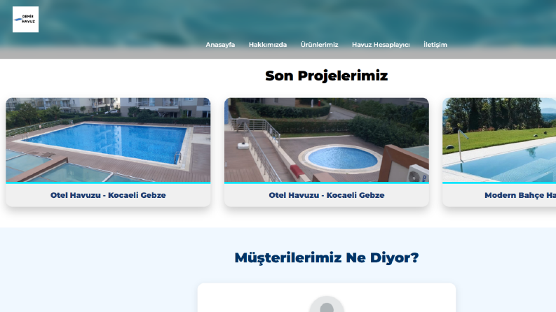 DEMİR HAVUZ WEB SİTE TASARIMI