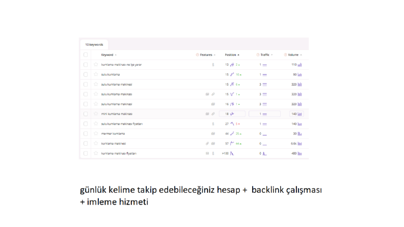 Seo hizmeti verdiğim site