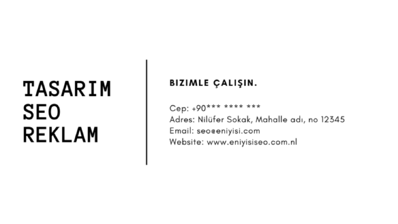 SEO Kartvizit Arka