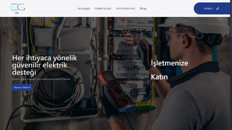 ersgökyapı - web sitesi + admin paneli