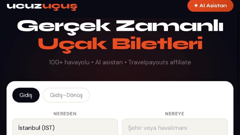 UcuzUçuş Gerçek Zamanlı Uçak Bileti Arayüzü