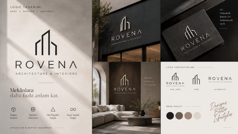 ROVENA — Minimalist Mimarlık Logo Konsepti