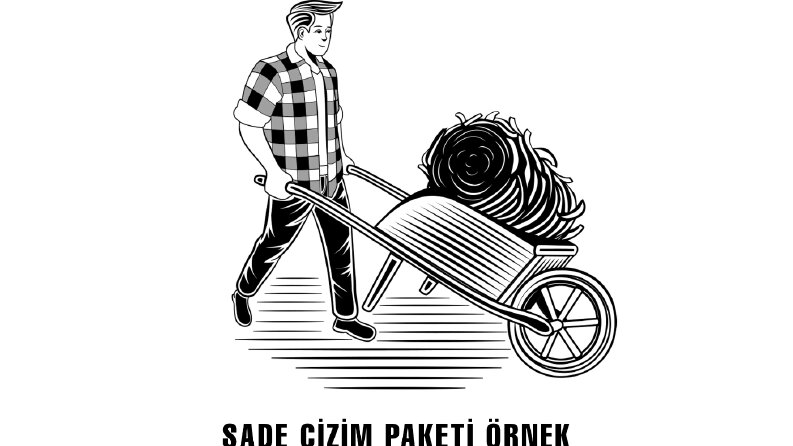 Siyah Beyaz Vektör Ürün ve Hizmet Çizimi