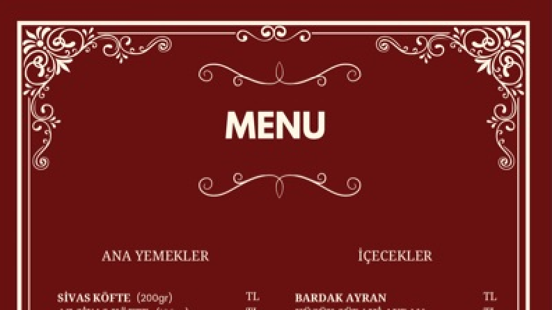 Menü Tasarımı 