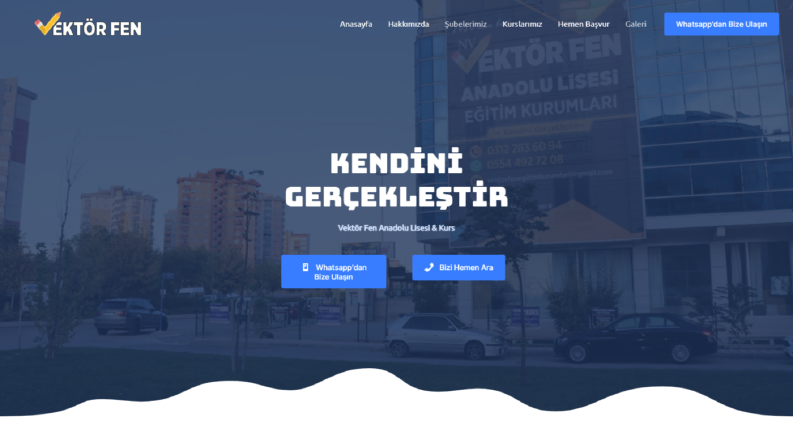 Vektörfen Eğitim Kurumları-Konsept Web Sitesi