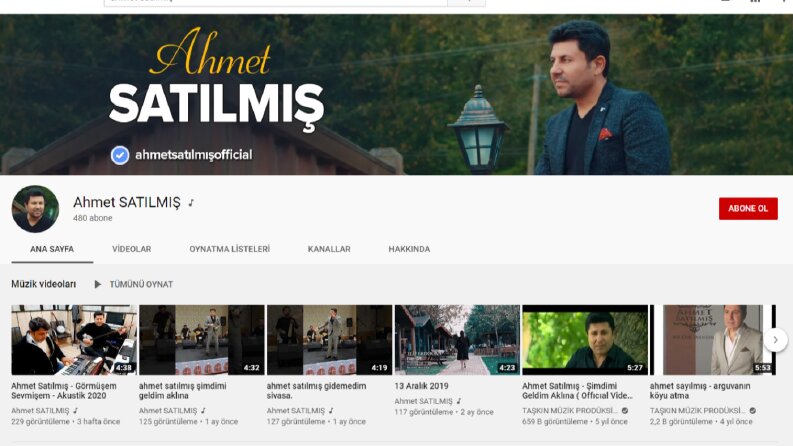 Ahmet Satılmış'a Resmi Sanatçı Kanalı Oluşturdum
