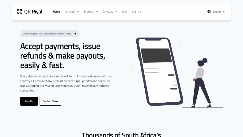 QR Riyal - React (Next.js) ile Landing Page