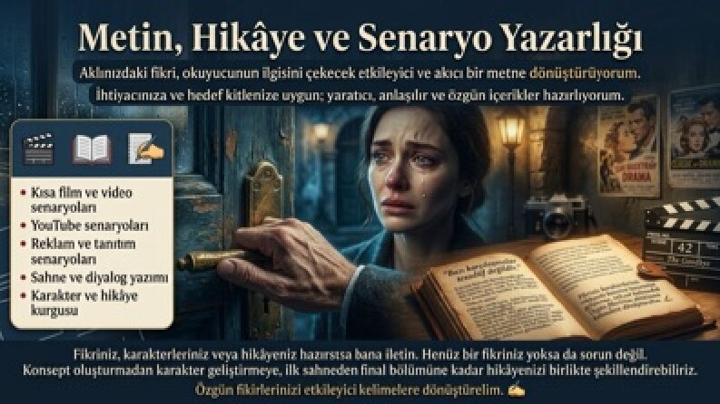 Metin, Hikâye ve Senaryo Yazarlığı