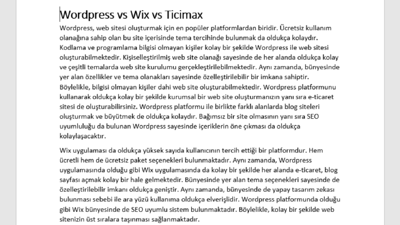 Wordpress vs. Wix