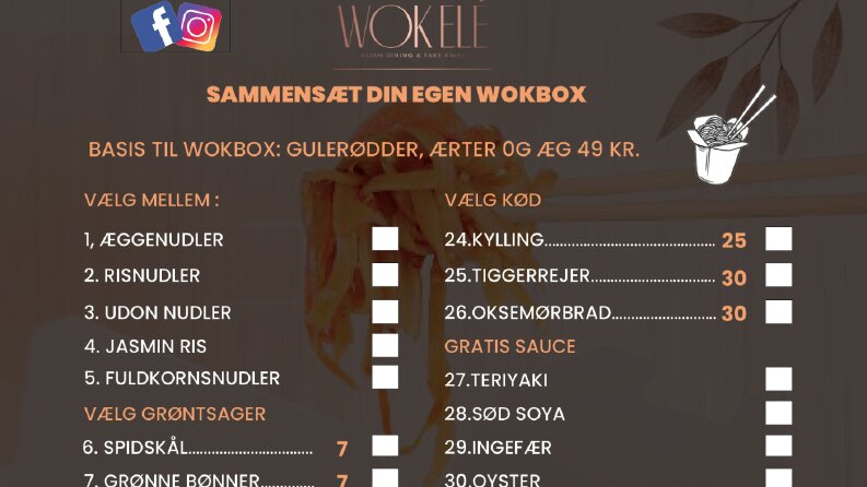 Wokele Seçimli  Menü Tasarımı