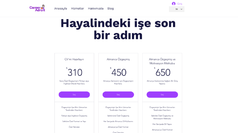 Career Adroit Website Oluşturma