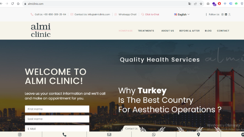 Sağlık Turizmi Web Sitesi