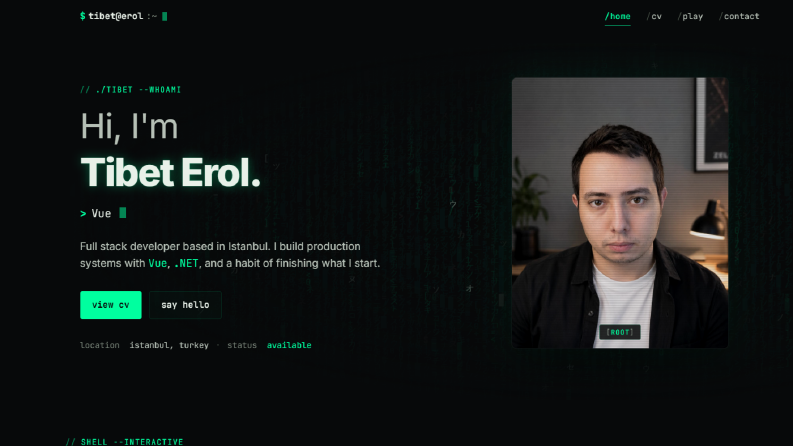 tibeterol.me — Kişisel Portfolyo Web Sitesi