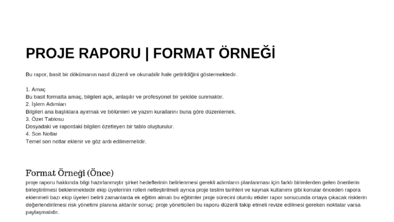 Dosya Formatlama | Öncesi & Sonrası