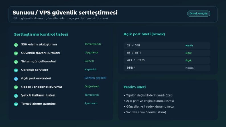 Sunucu / VPS güvenlik sertleştirmesi