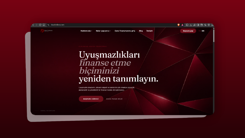 Dava Fonlama – Kurumsal Web Sitesi ve Başvuru Platformu