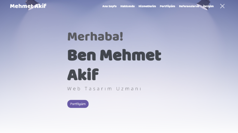 Kişiye Özel Tasarımı ile Tek Sayfa Web Site