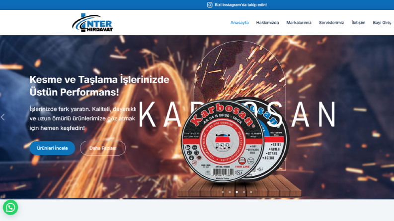 Inter Hırdavat Kurumsal Web Sitesi