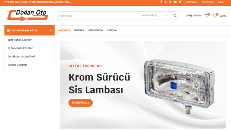 Dogan Oto Aksesuar | Websitesi ve Eticaret sitesi