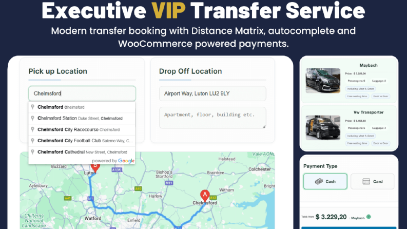 Executive VIP Transfer Booking System (WordPress Plugin)