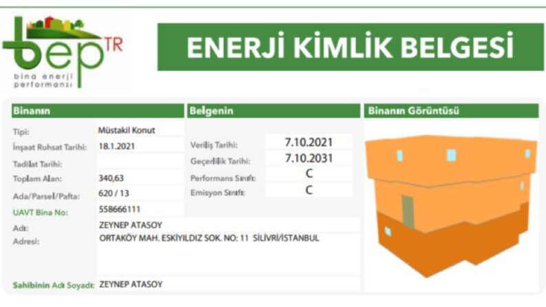 ENERJİ KİMLİK BELGESİ
