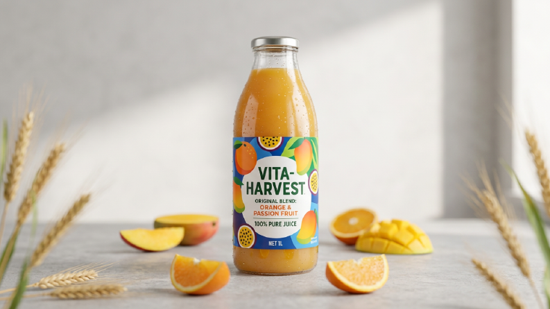 Vita-Harvest Meyve Suyu Etiket Tasarımı