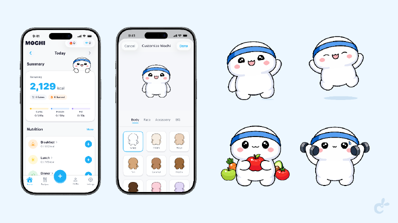Mochi – Kalori Takip Uygulaması Maskot Tasarımı