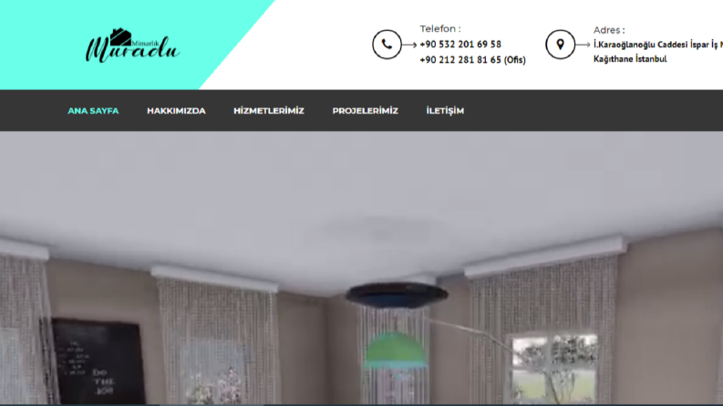 Mimarlık Sitesi İçin Yapmış Olduğumuz Web Sayfası.