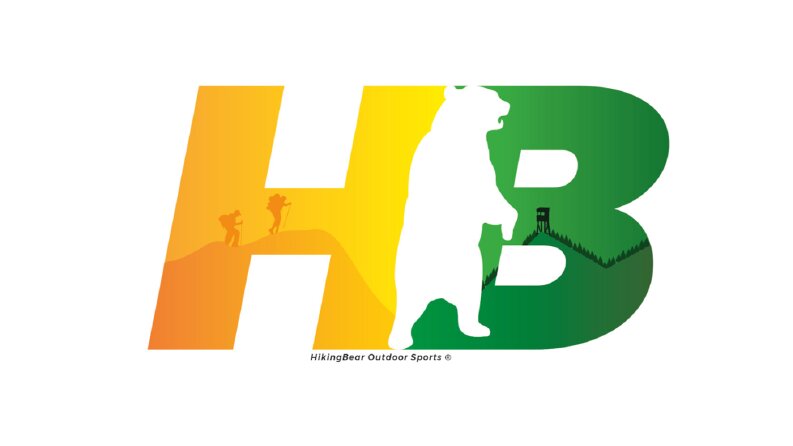 HikingBear kültür gezi şirketi için logo ve mockup